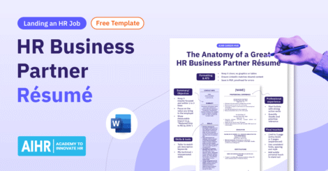 Preview of AIHR's HR Business Partner résumé template.