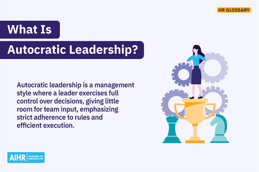 Definition of the term "autocratic leadership."